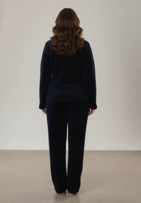 Pijama damă cocolino bleumarin cu ursuleț