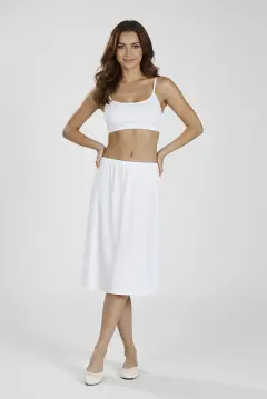 Jupa damă sub genunchi, culoare alb