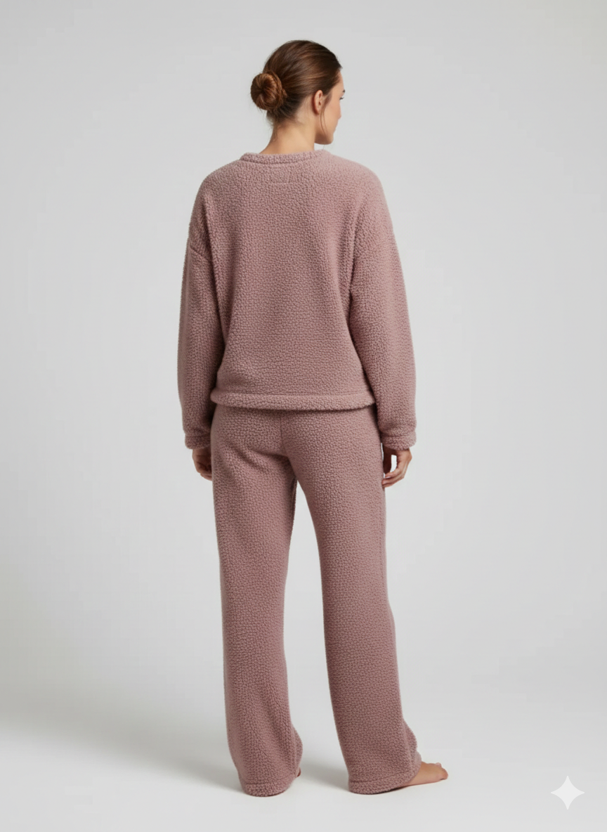 Pijamale damă cocolino mov cu imprimeu „The Good”