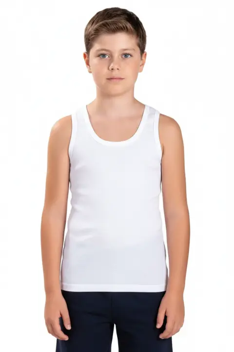 Maiou Alb Băieți din Bumbac 100%