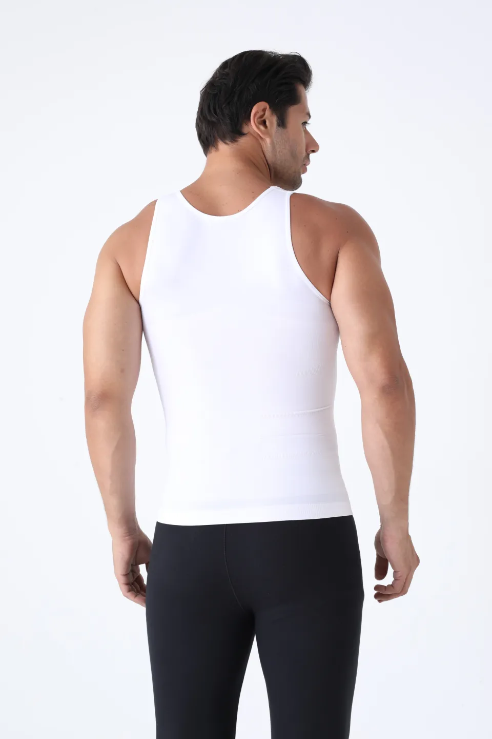 Maiou modelator bărbați – alb, fără cusături