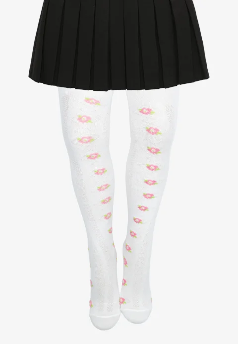 Dres pentru copii alb cu flori roz