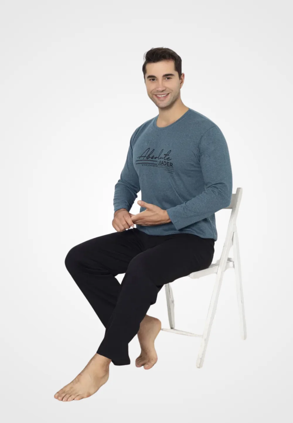 Pijama barbati vatuita, bluza cu maneca lunga si pantaloni lungi, imprimeu ,,New York City''