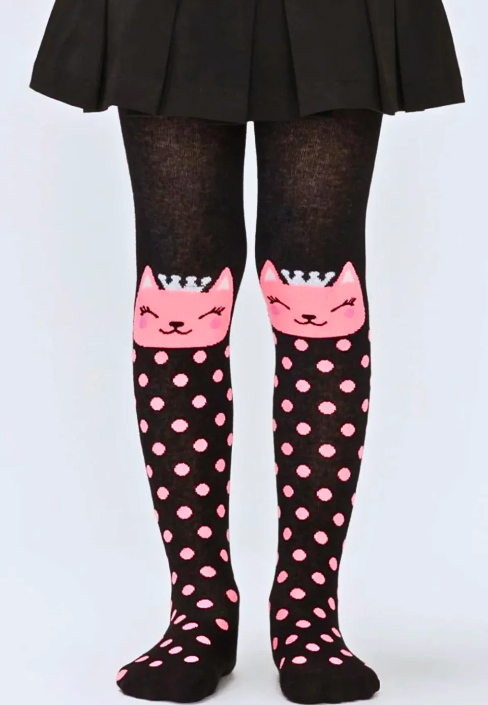 Dres fetițe Penti Pretty ,,Machka',  bumbac-  imprimeu pisicuță, negru