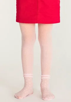 Dres fetițe Penti Young ,,Cross'', 30 den- cu dantelă, transparent, roz