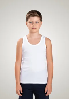 Maiou Alb Băieți din Bumbac 100%