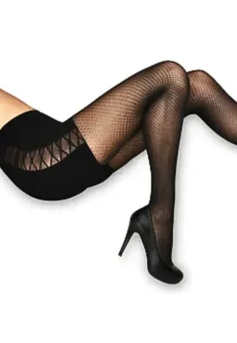 Dres Penti 30 DEN – Opac, Lucios, Imprimeu romburi, Culoare Negru