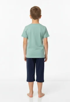 Pijama băieți Paște, verde – tricou bumbac 100% și pantaloni