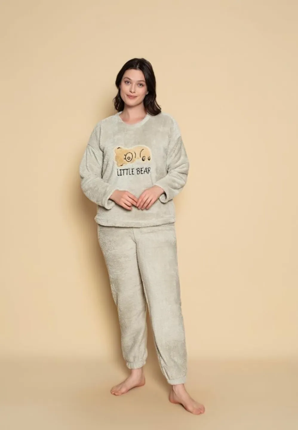 Pijama pufoasă din cocolino pentru damă – model Little Bear