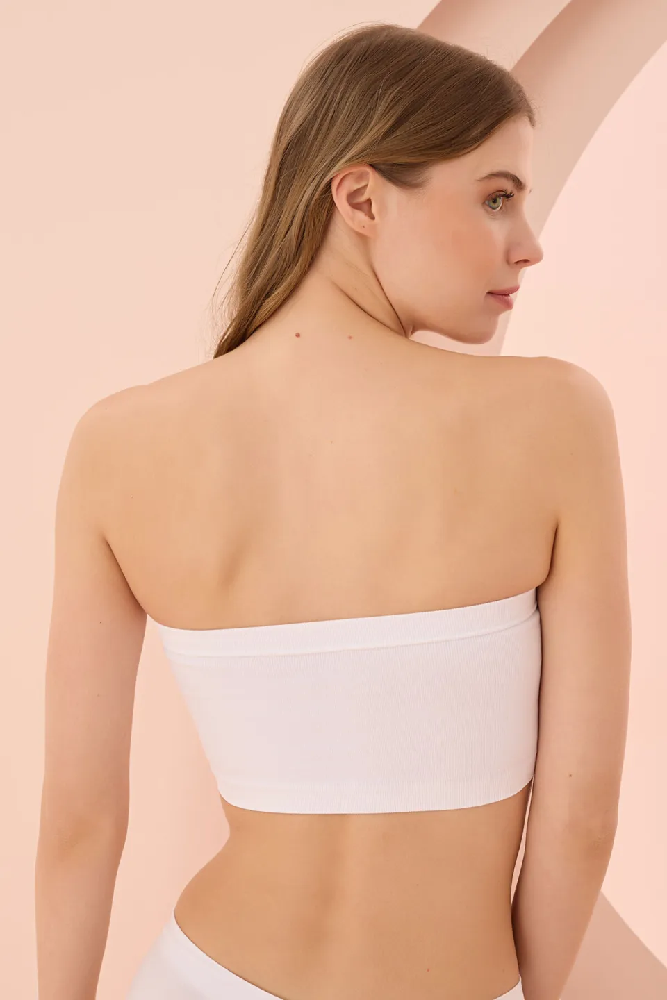 Bustieră modelatoare fără bretele NBB, Alb