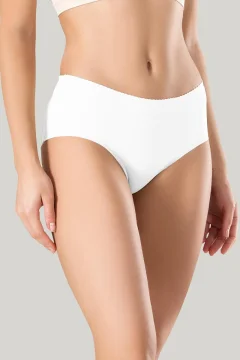 Chilot damă fără cusături , cu margine de silicon moale, tip slip, culoare alb