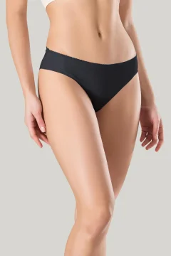 Chilot damă fără cusături , cu margine de silicon moale, tip slip, culoare negru