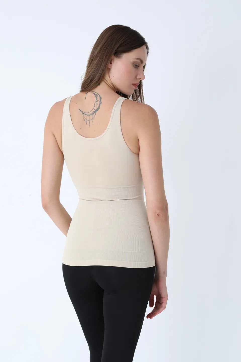 Maiou modelator damă cu bretele groase– bej