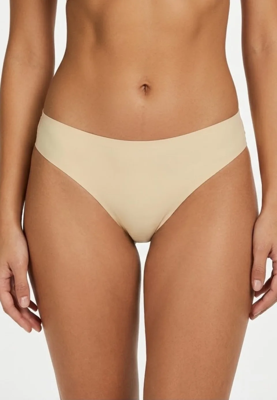Chilot damă fără cusături , cu margine moale, tip slip, culoare bej