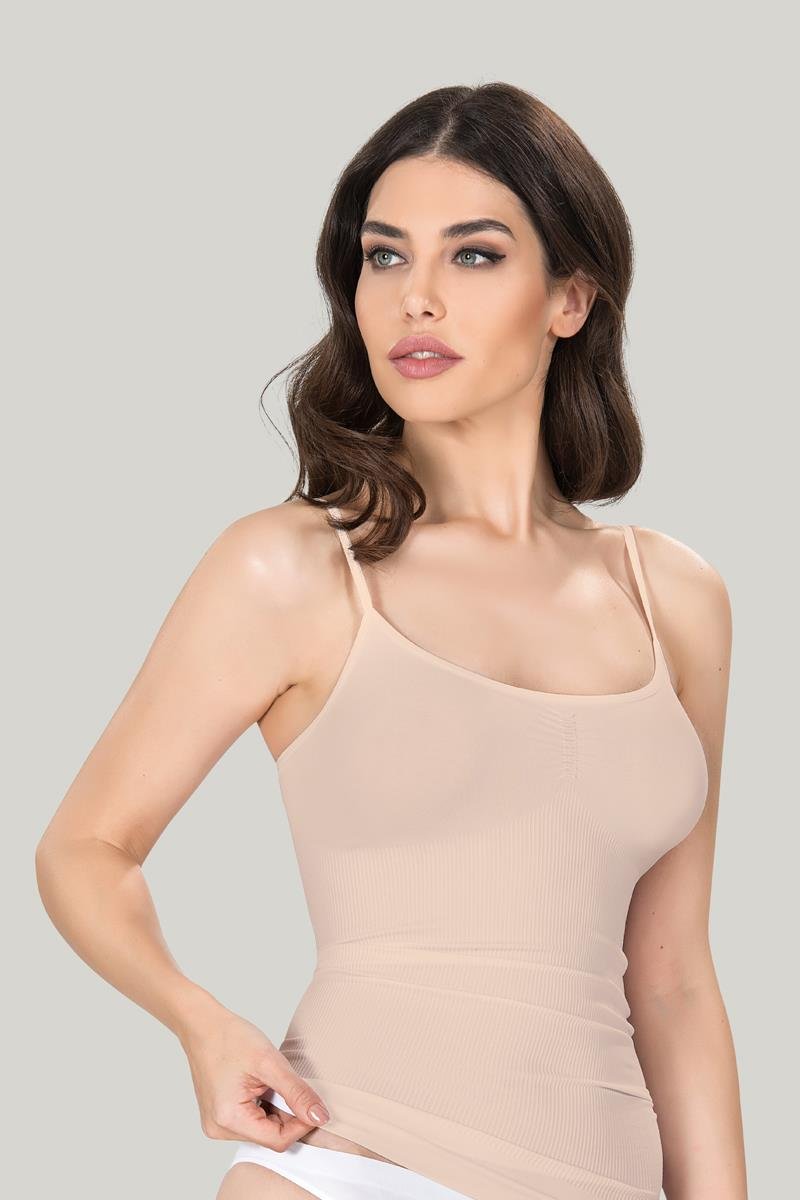 Maiou dama modelator in talie cu bretele subtiri, material moale, culoare negru (Kopya)