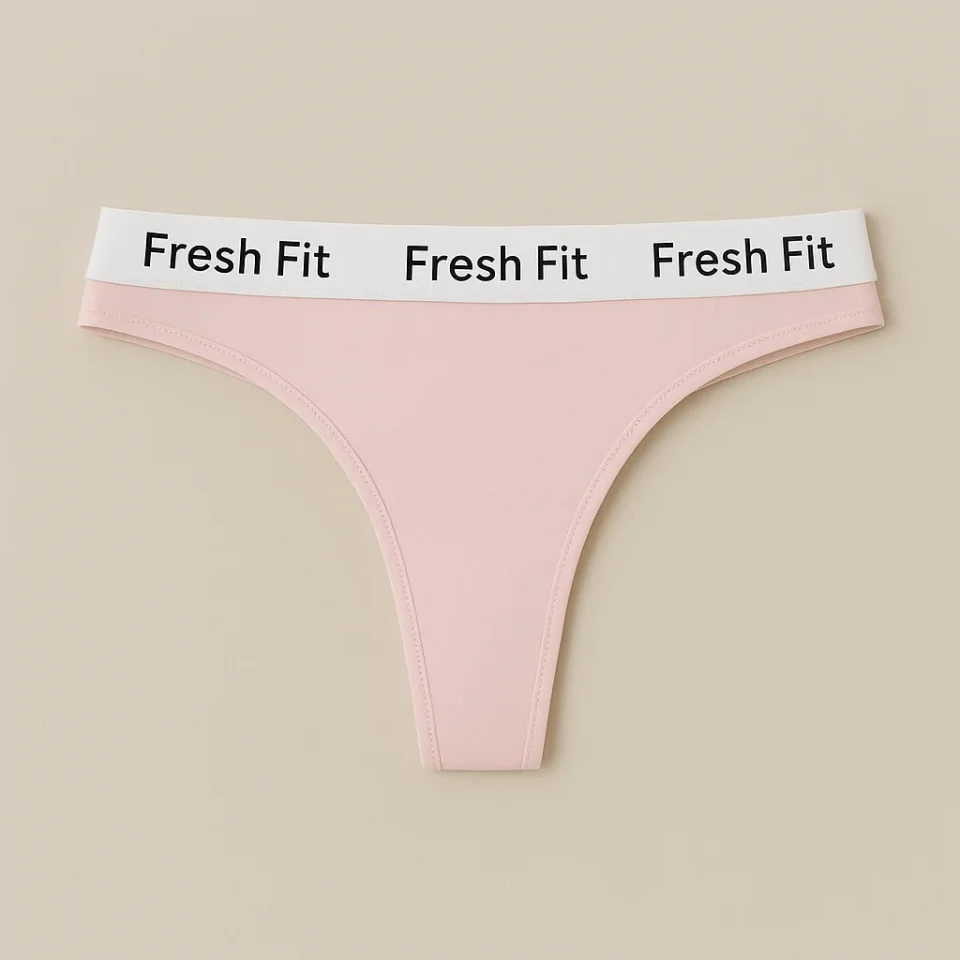 Chilot tanga Fresh Fit din bumbac și elastan-roz