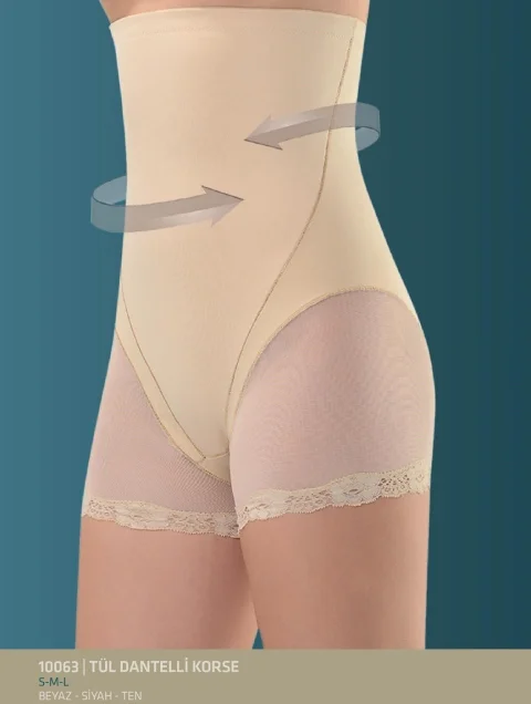Corset damă modelator si talie înaltă, culoare bej — imagine 1