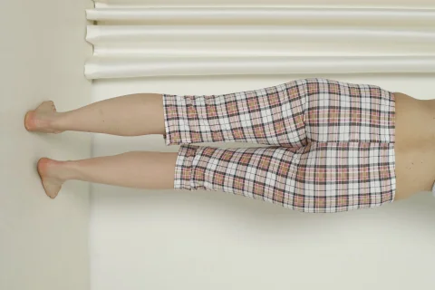 Pantaloni pijama damă 3/4, roz, imprimeu carouri