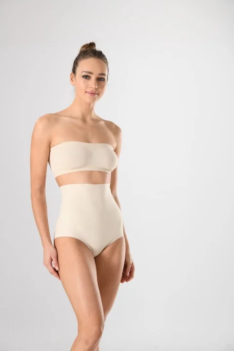 Corset damă modelator fara cusaturi si talie înaltă, culoare bej