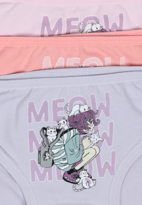 Set 5 chiloți fetițe – culori diverse MEOW MEOW — imagine 2