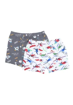 Set 2 Boxeri Băieți – Bumbac și Elastan cu avioane