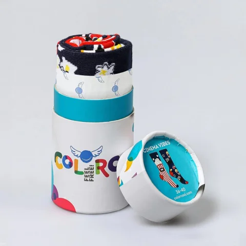 Șosete Damă Fără Cusături Mismatching - Imprimeu Popcorn