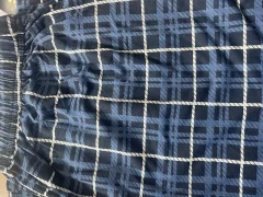Pantaloni pijama bărbați albastri cu carouri albe și linii negre – croială lejeră-big size