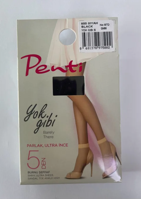 Șosete dama Penti ,,Yok Gibi'' 5 DEN, până la gleznă- ultra-subțiri, lucioase,negru