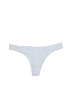 Chiloți Tanga Albi Ultra-Moale și Invisibili