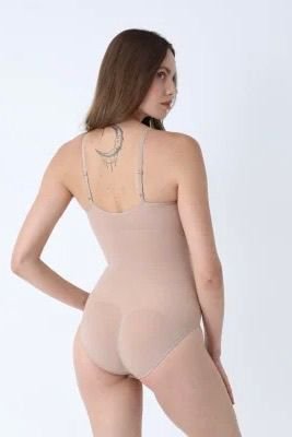 Body modelator clasic cu bretele subțiri reglabile- bej — imagine 3
