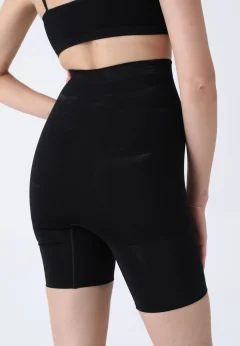 Pantaloni modelatori scurți cu talie înaltă – negru