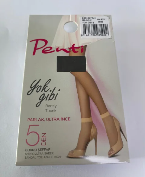 Șosete dama Penti ,,Yok Gibi'' 5 DEN, până la gleznă- ultra-subțiri, lucioase,negru