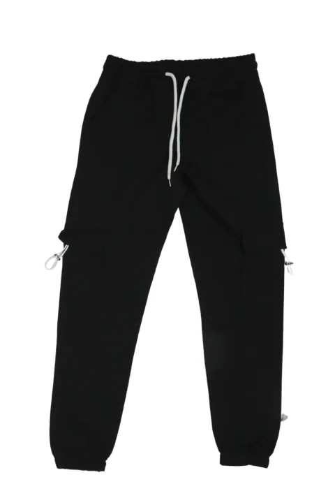 Pantaloni de trening damă negri cu șiret