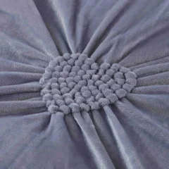 Lenjerie de pat din catifea cu pliuri si dantela, 4 piese, pentru pat dublu, culoare MOV