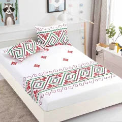 Husa de pat cu elastic pentru pat de 2 persoane ALB TR-01