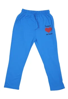 Pantaloni de trening damă albastri cu  imprimeu