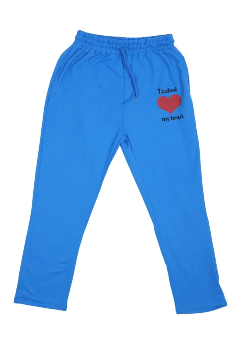 Pantaloni de trening damă albastri cu  imprimeu