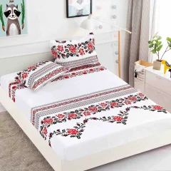 Husa de pat cu elastic pentru pat de 2 persoane ALB TR-03