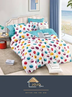 Lenjerie de pat finet cu cearceaf normal 6 piese ALB, BLUE H-230