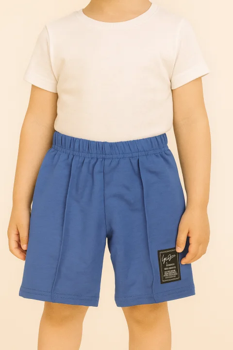 Pantaloni scurți sport copii cu dungă decorativă