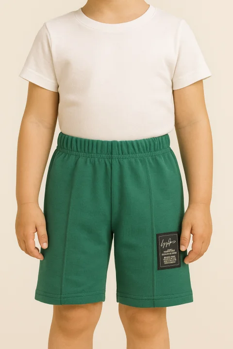 Pantaloni scurți sport copii cu dungă decorativă