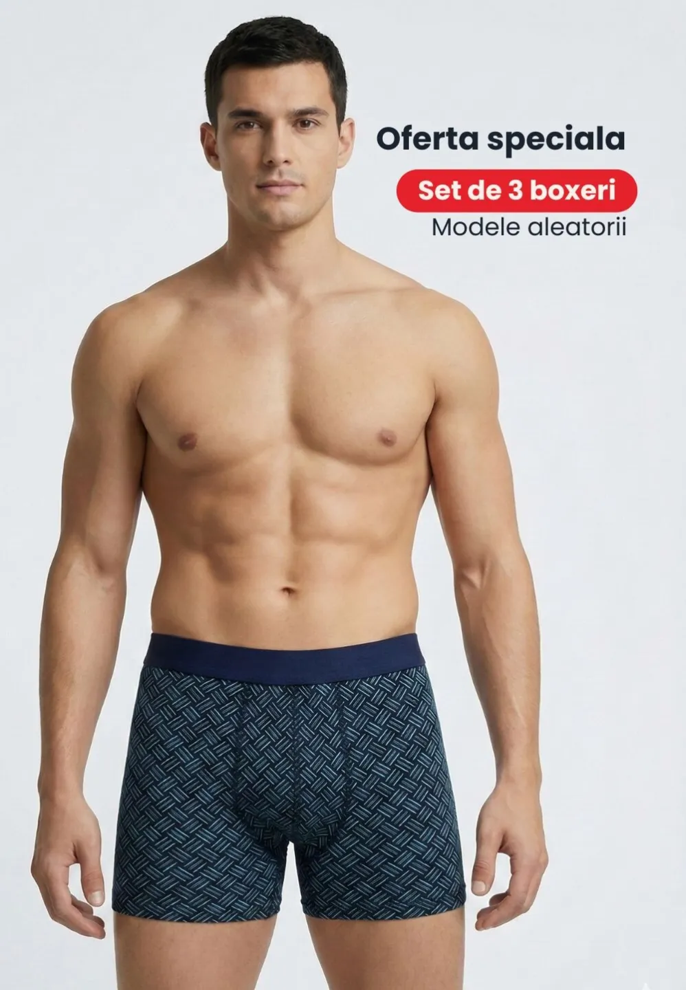 Set 3 boxeri bărbați premium – modele aleatorii, simpli și colorați, cu imprimeuri