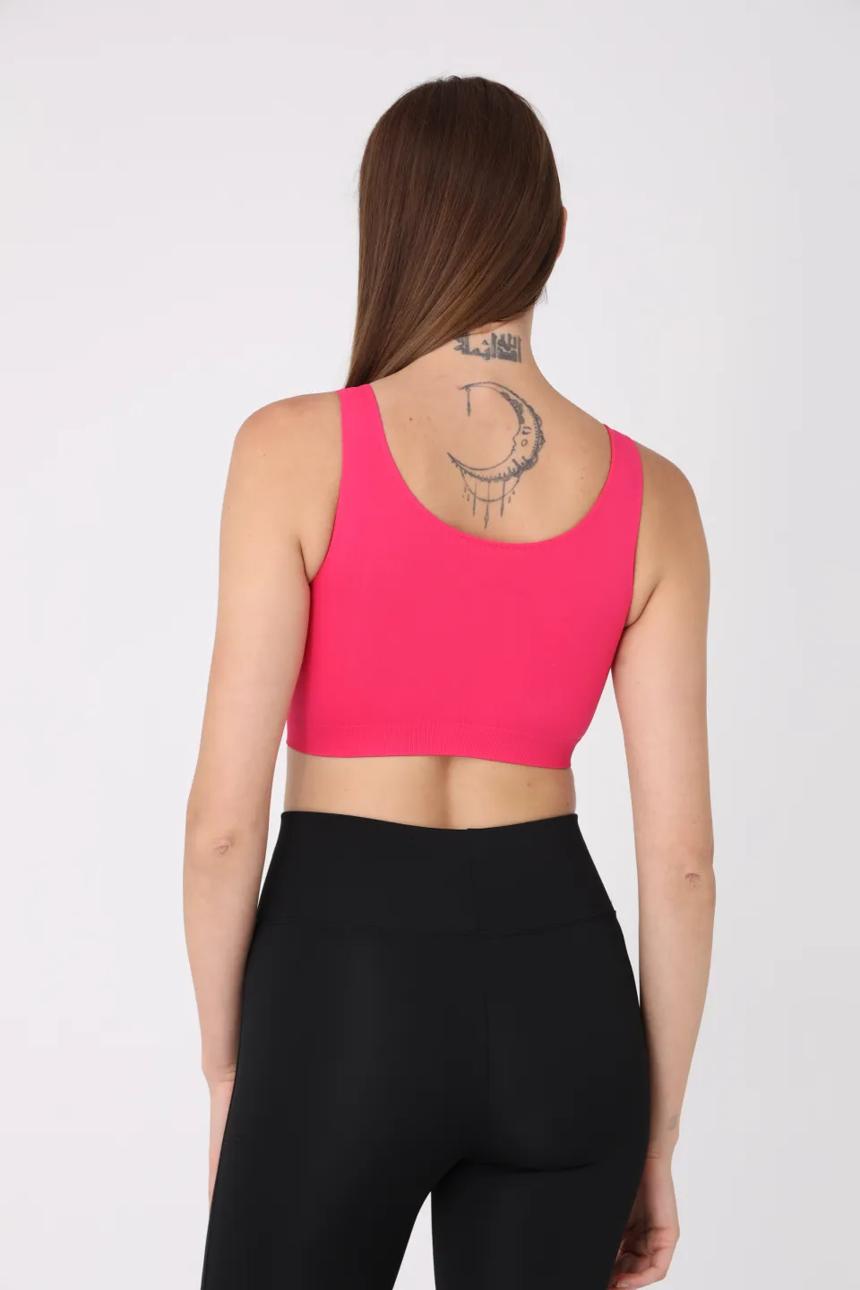Bustieră lejeră fucsia cu bretele late – fără push-up