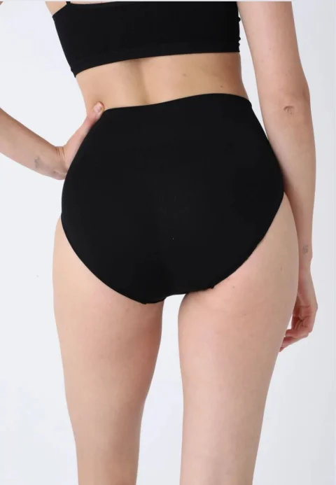 Chilot modelator damă cu talie înaltă – negru, cu bandă anti-alunecare