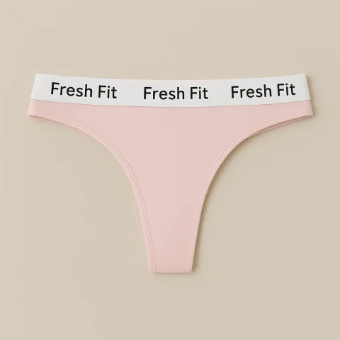 Chilot tanga Fresh Fit din bumbac și elastan-roz