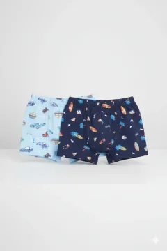 Set 2 Boxeri Băieți – Bumbac și Elastan, Multicolor