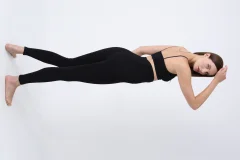 Colanți modelatori postnatali – negri, cu talie înaltă și bandă lată de susținere