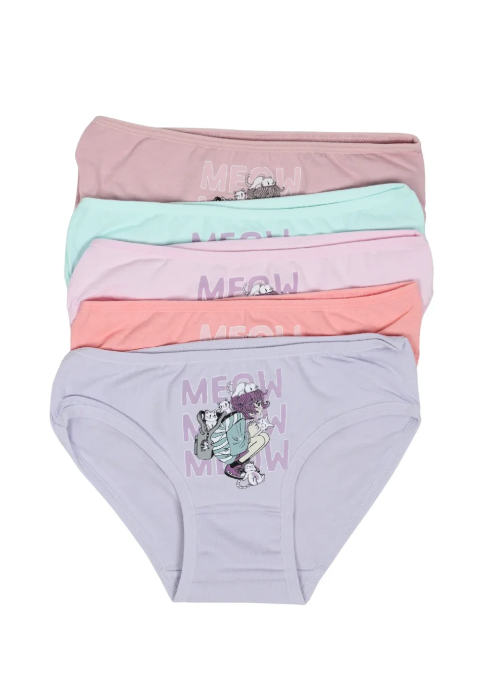 Set 5 chiloți fetițe – culori diverse MEOW MEOW