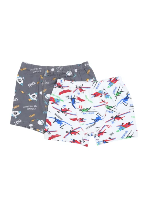 Set 2 Boxeri Băieți – Bumbac și Elastan cu avioane
