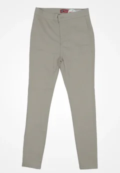 Blugi damă skinny talie înaltă – material elastic, subțire, crem